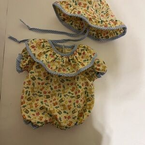 American Girl Bitty Baby Summer Beach Fun Outfit ~ Romper & Hat only!